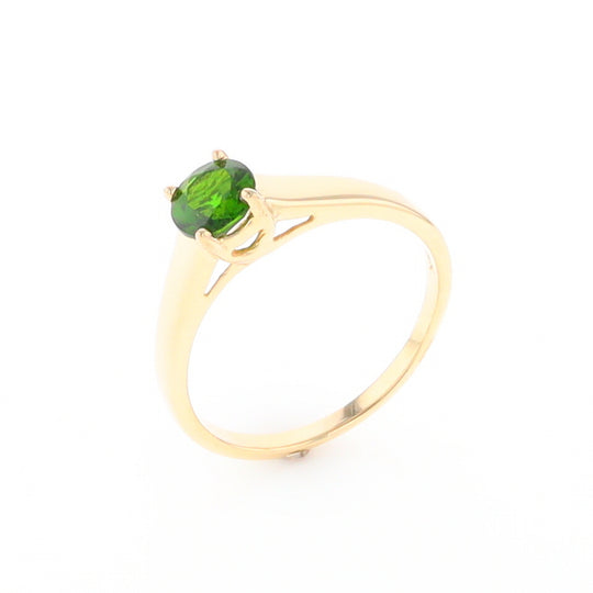 Chrome Diopside Solitaire Ring