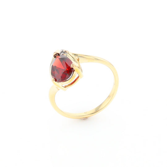 Pear Garnet Ring