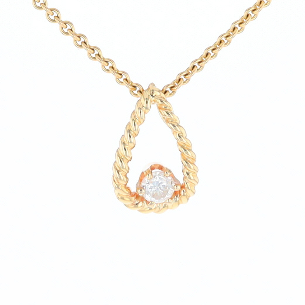 Solitaire Diamond Pear-shaped Rope Pendant