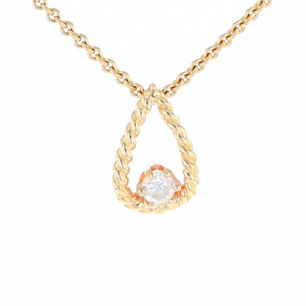 Solitaire Diamond Pear-shaped Rope Pendant