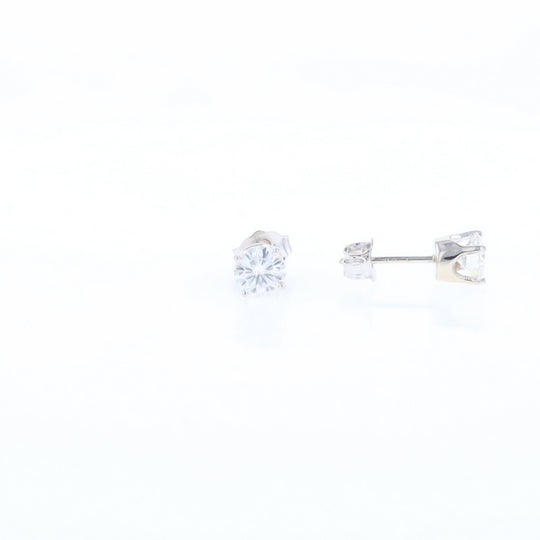 Moissanite Solitaire Stud Earrings