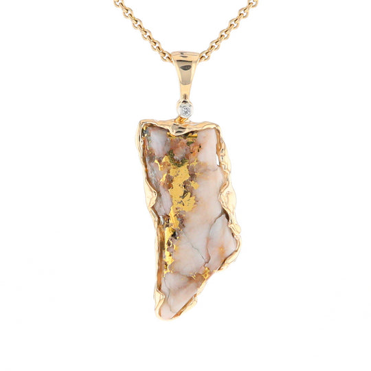 Gold Quartz Freeform Pendant (G2)