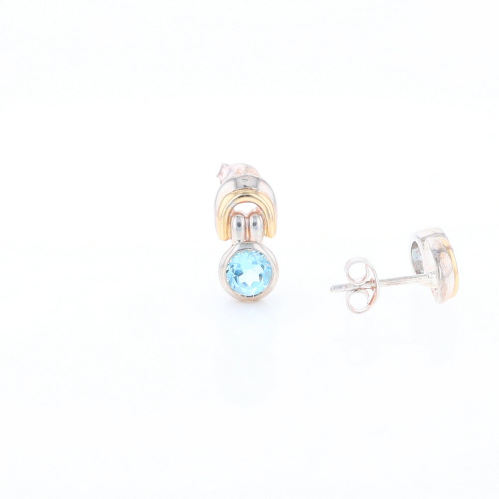 Blue Topaz Stud Earrings