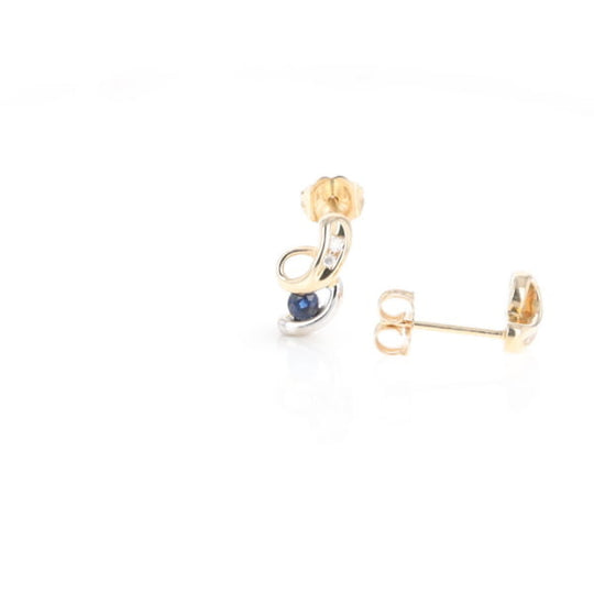 Blue Sapphire Swirl Earrings