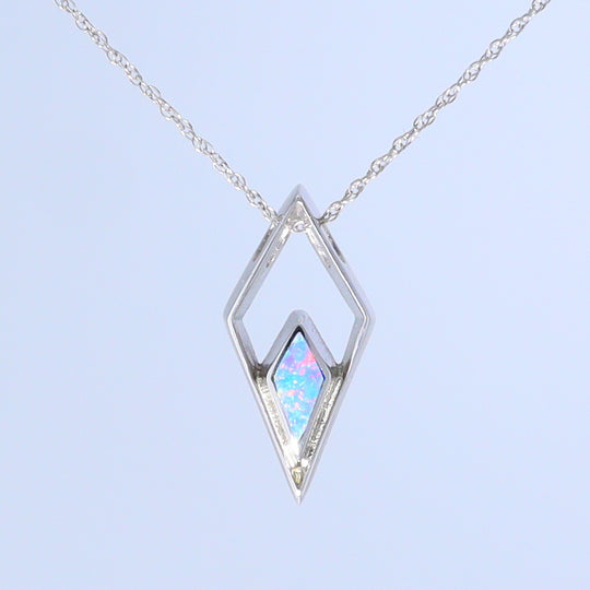 Opal Pendant Diamond Inlaid Design