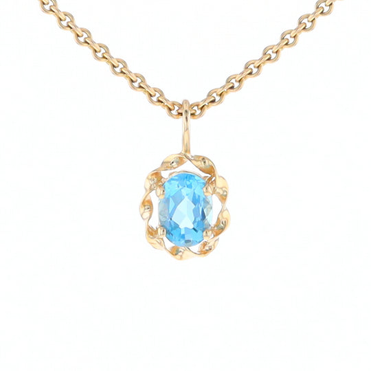 Blue Topaz Twisted Frame Pendant