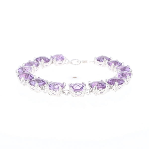 Amethyst Bracelet With Silver Filigree