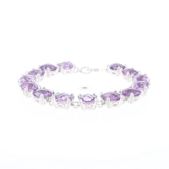 Amethyst Bracelet With Silver Filigree