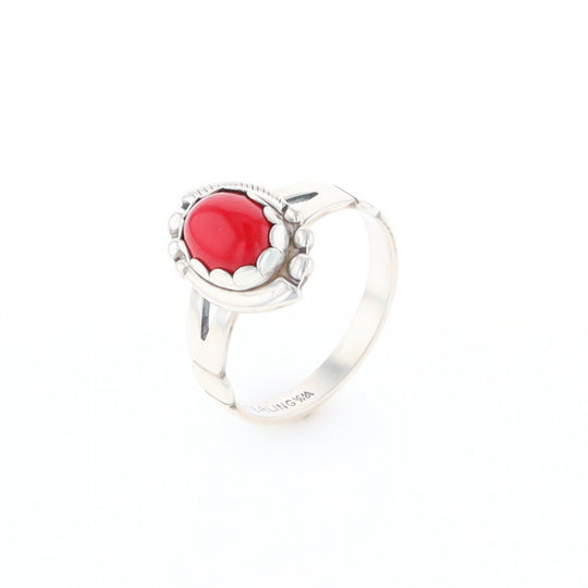 Native American Oval Coral Ring