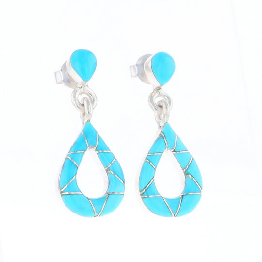 Native American Turquoise Teardrop Earrings