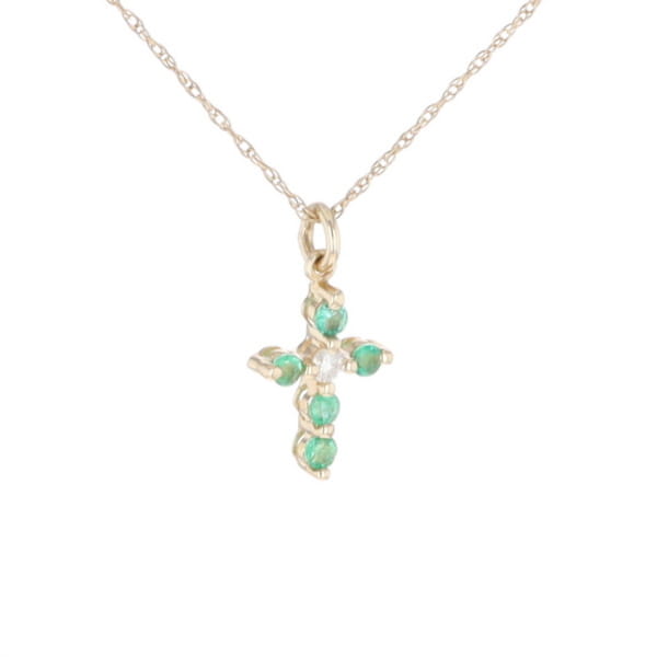 Small Emerald Cross Pendant