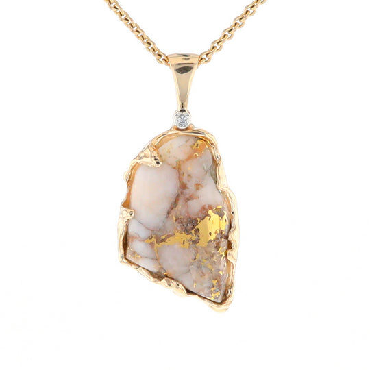 Gold Quartz Freeform Pendant (G2)