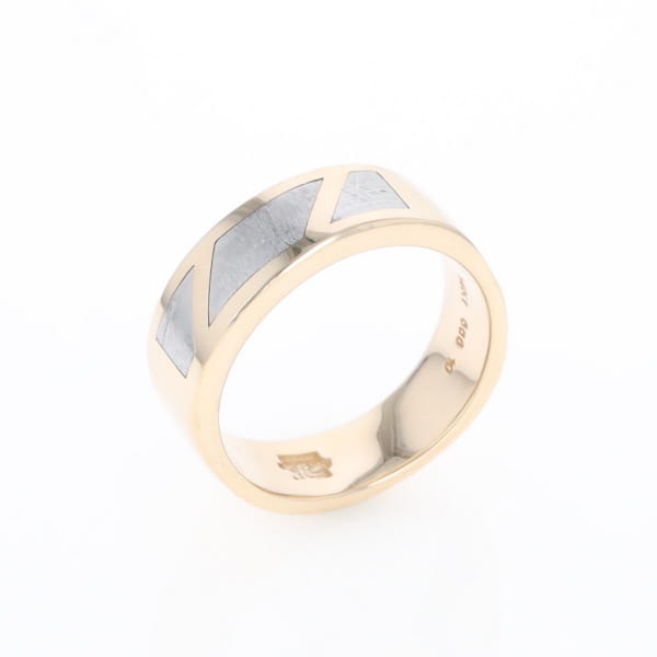 Meteorite Ring, 3 Section Inlaid Design