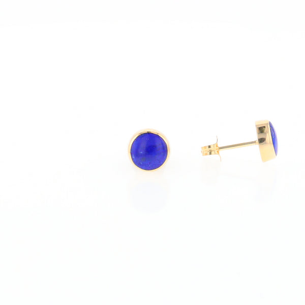 Lapis 6mm Round Inlaid Earrings