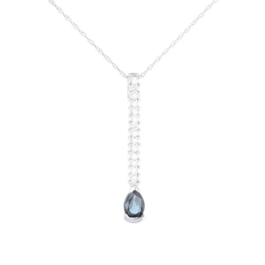 Pear Blue Sapphire Drop Pendant