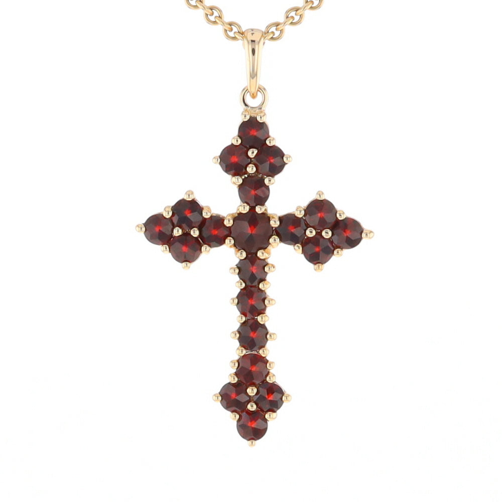 Vintage Garnet Cluster Cross