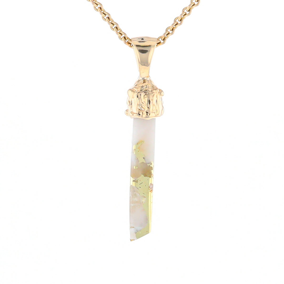 Gold Quartz Free Form Pendant