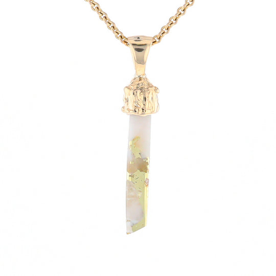 Gold Quartz Free Form Pendant