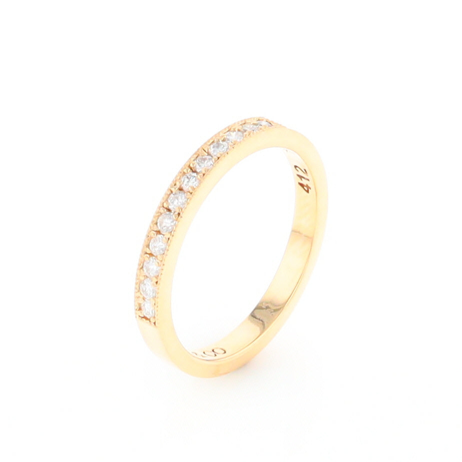 Yellow Gold Milgrain Diamond Wedding Band