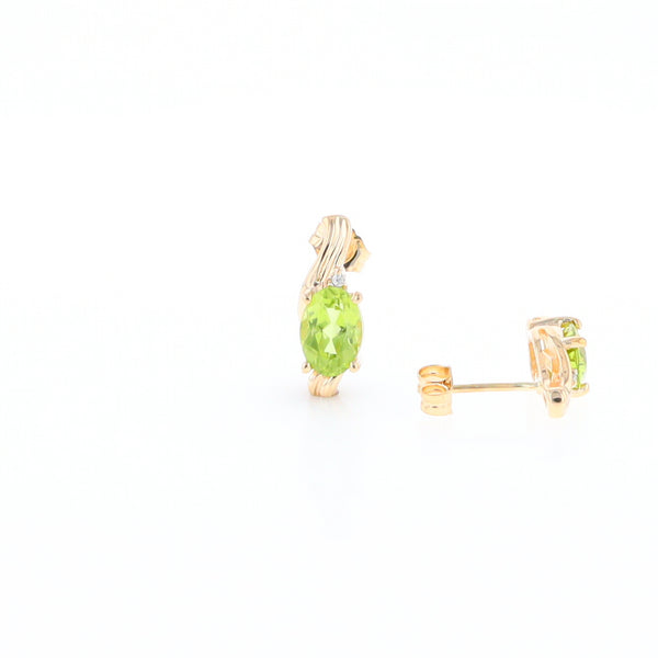 Peridot Ribbon Stud Earrings