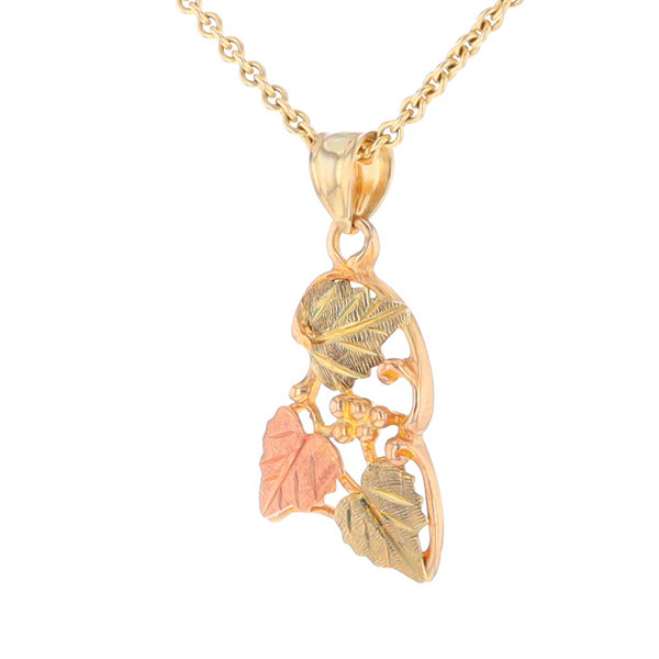 Black Hills Gold Three Leaf Pendant