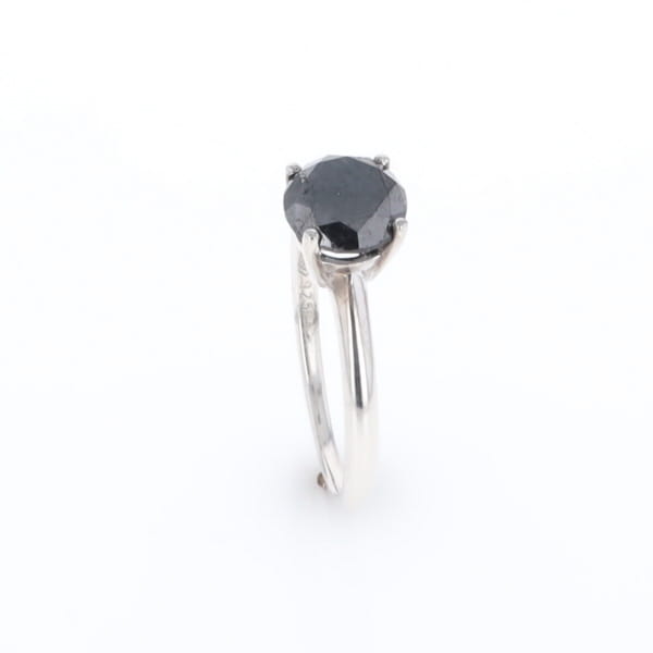 Black Diamond Solitaire Ring