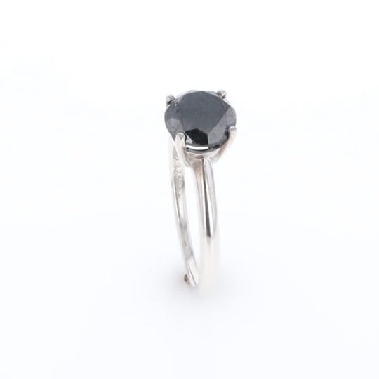 Black Diamond Solitaire Ring