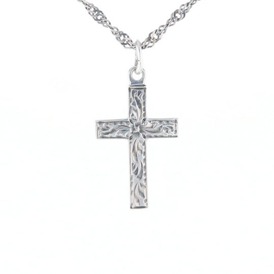 Floral Vine Cross Pendant