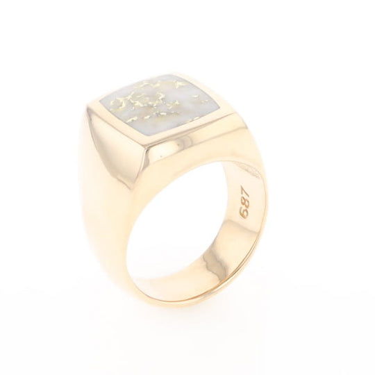 Natural Gold Quartz Men's Ring
