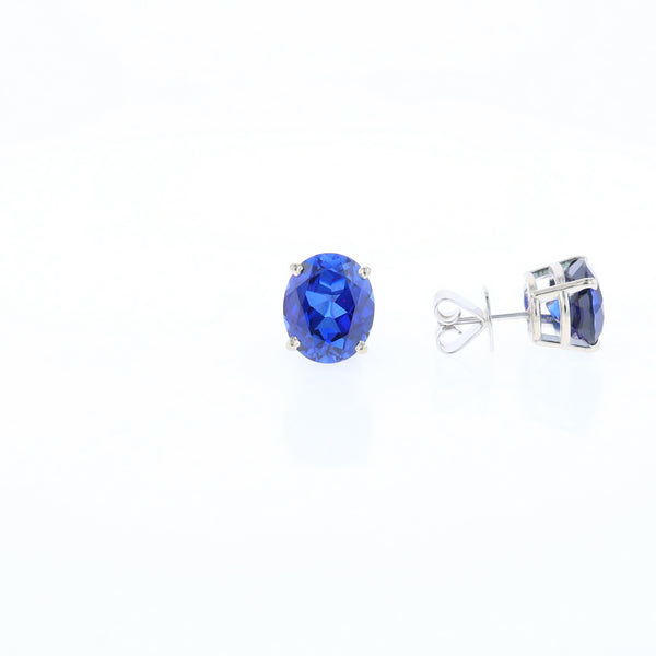 Imitation Sapphire Stud Earrings