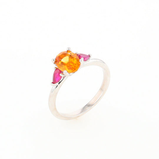 Fall Season Citrine and Ruby Ring