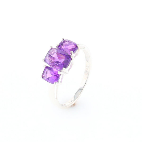 3-Stone Amethyst Ring