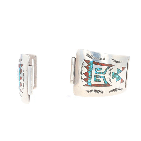 Native American Crushed Turquoise and Coral Watch Tips