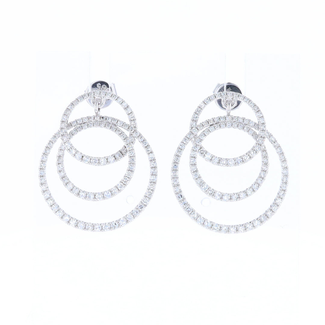 Diamond Circle Dangle Earrings