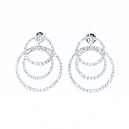 Diamond Circle Dangle Earrings