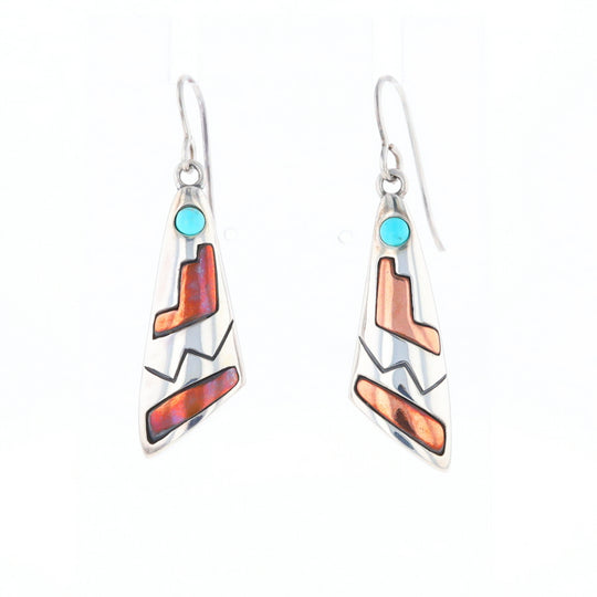 Native Triangle Turquoise Hook Earrings