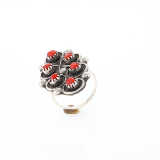 Bezel Set Coral Ring