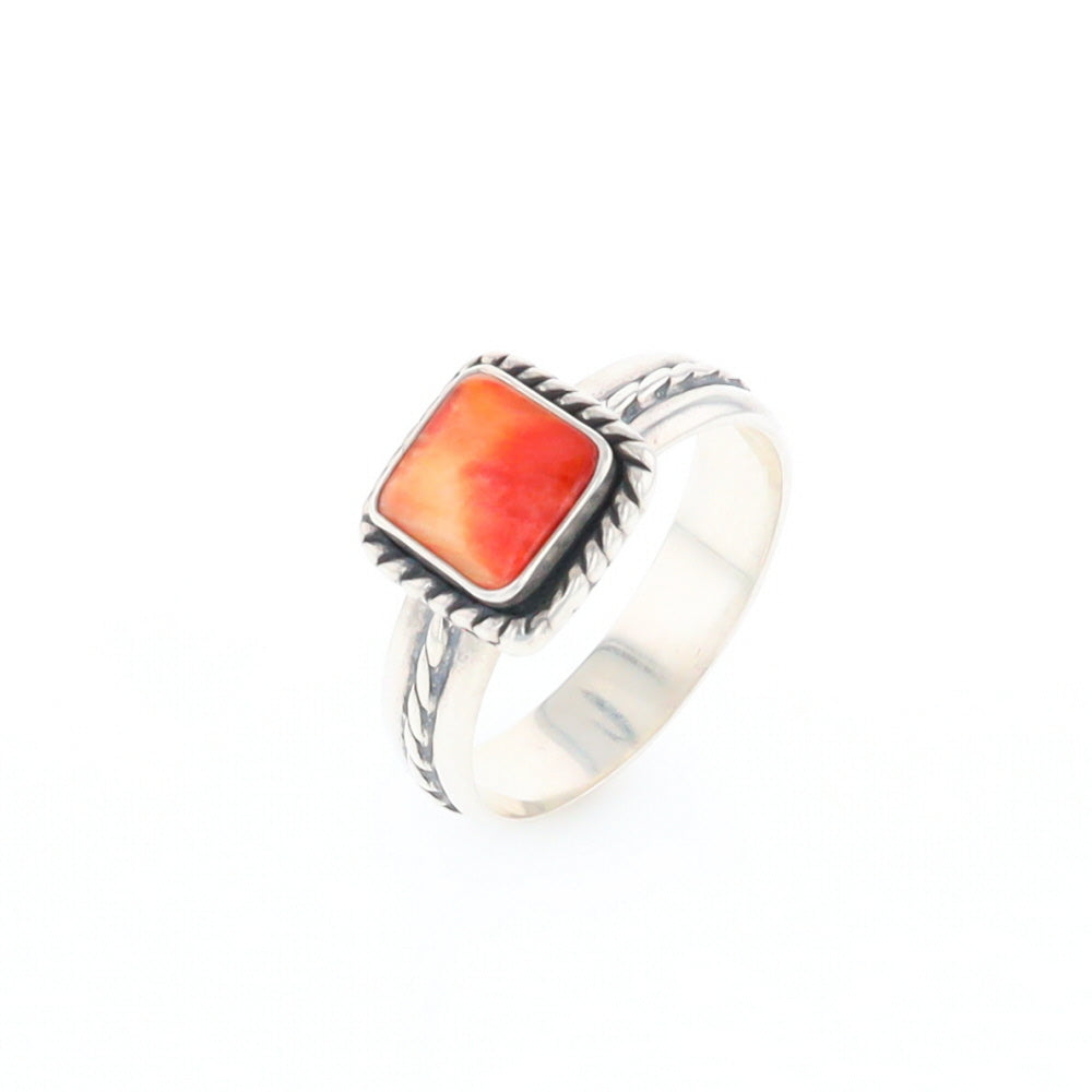 Braided Square Spiny Oyster Ring