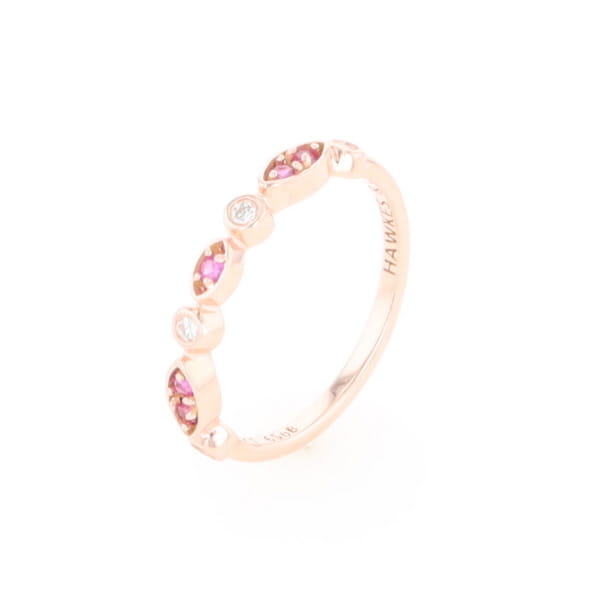 Pink Sapphire Simply Vintage Wedding Band