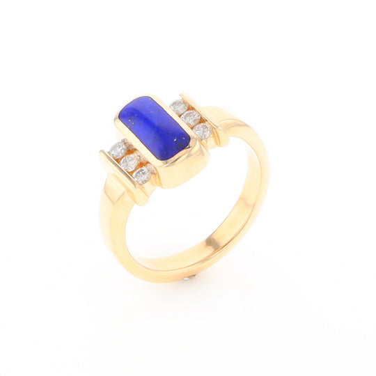 Lapis 0.24ctw Diamond Ring