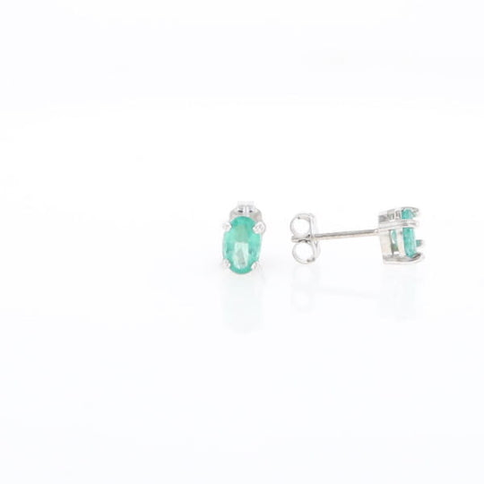 Oval Emerald Stud Earrings