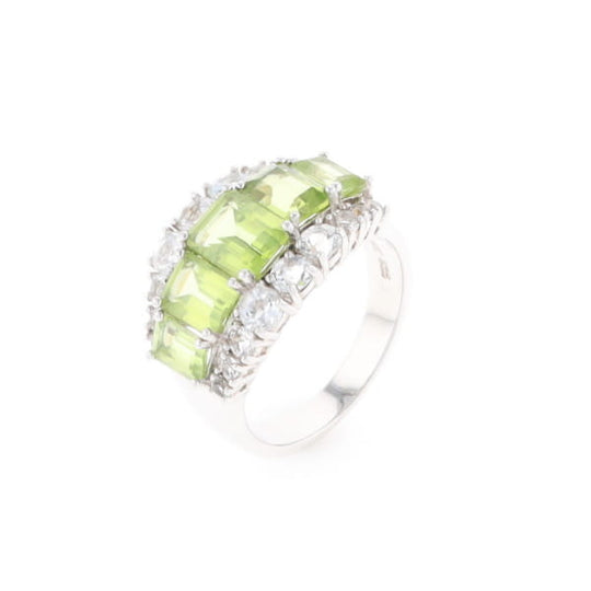 Peridot and CZ Cocktail Ring