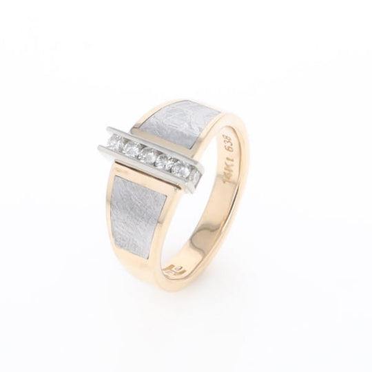 Meteorite Ring Double Sided Inlaid Design with .23ctw Diamonds