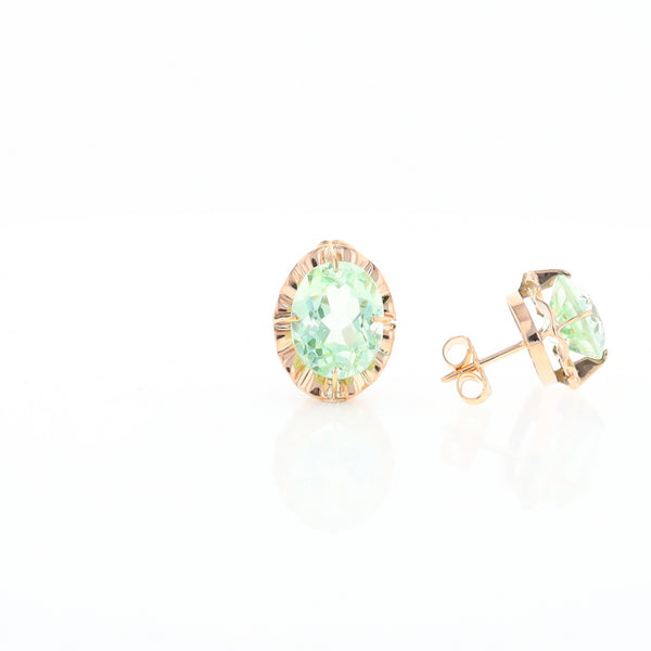 Vintage Green Glass Earrings