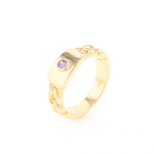 Amethyst Chain Design Ring