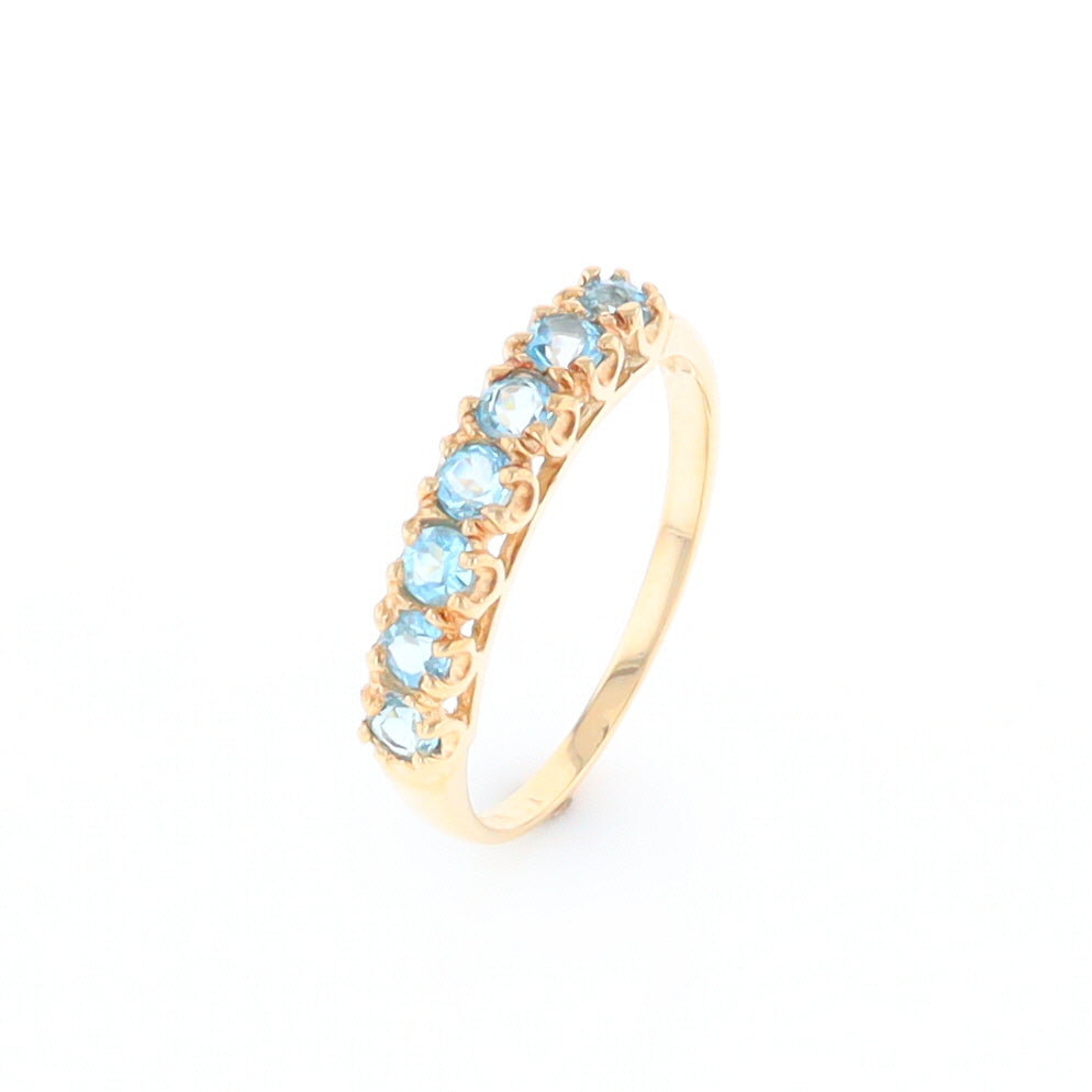 Round Blue Topaz Band