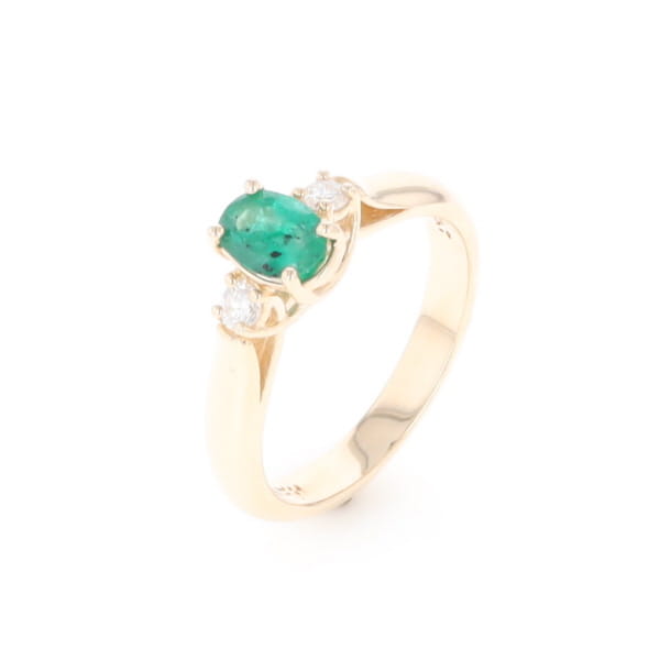 Emerald Three-Stone Trellis Ring