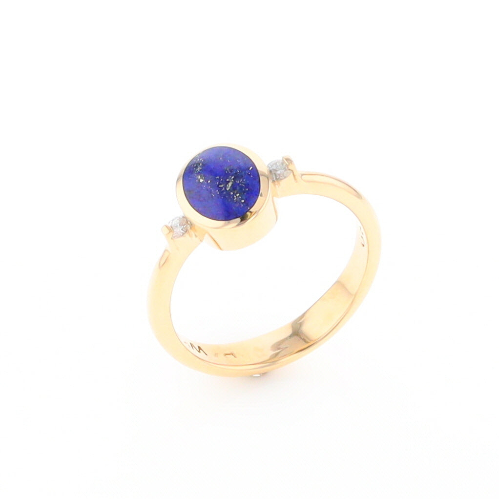 Oval Lapis Diamond Ring