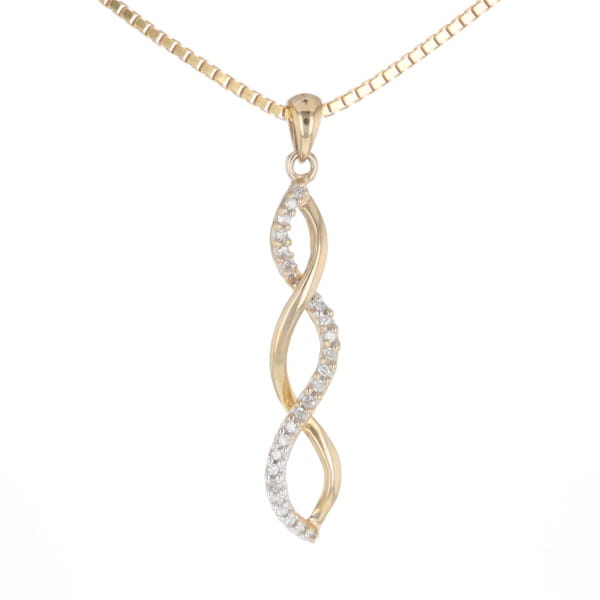 Ribbon Twist Diamond Pendant