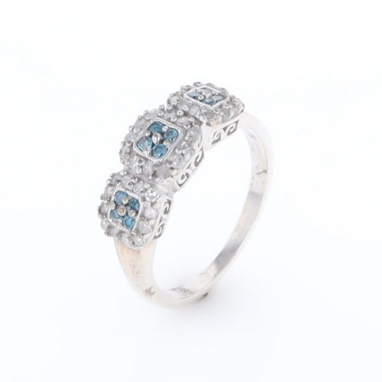 Triple Diamond Halo Ring